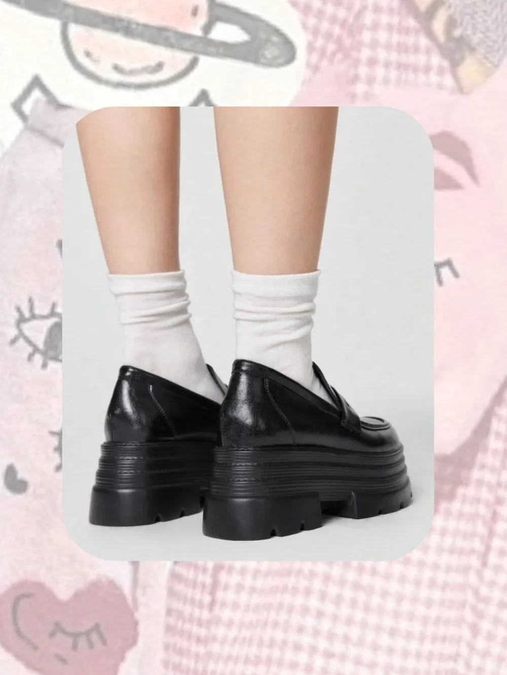 NWB🎉 Romwe Black Platform Matte Loafers Y2K